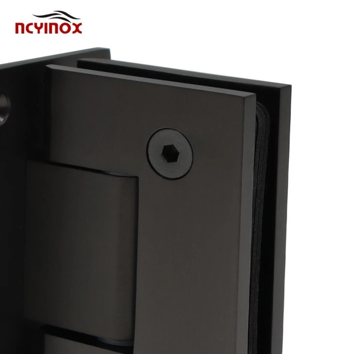 Straight Edge Matte Black Hinge For Glass Door